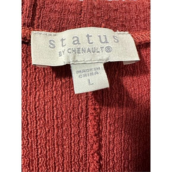Status by Chenault women’s brick red ribbed long sleeve sweater Lg NWOT #33-0854 - Picture 4 of 6